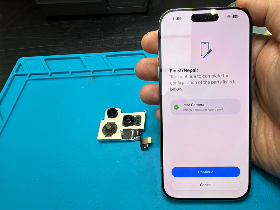 iPhone camera replacement and Apple part calibration