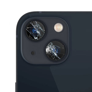 Shattered Focus: A Close-Up View of a Cracked Smartphone Camera Lens