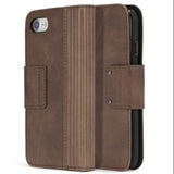 Diesel Brown Lined Leather Notebook Folio Case for iPhone 7+/8+