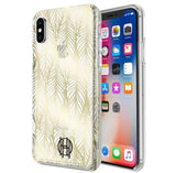House of Harlow 1960 Leaf Print Clear Gold Case for iPhone X/XS