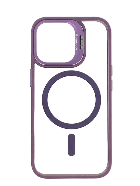 Boomtique Clear Purple Magsafe Case for iPhone 16