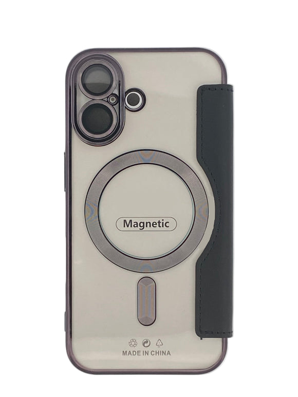 Boomtique Clear Black Magsafe Wallet Case for iPhone 16