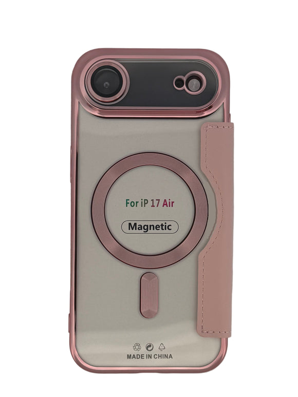 Boomtique Clear Rose Gold Magsafe Wallet Case for iPhone 17 Air