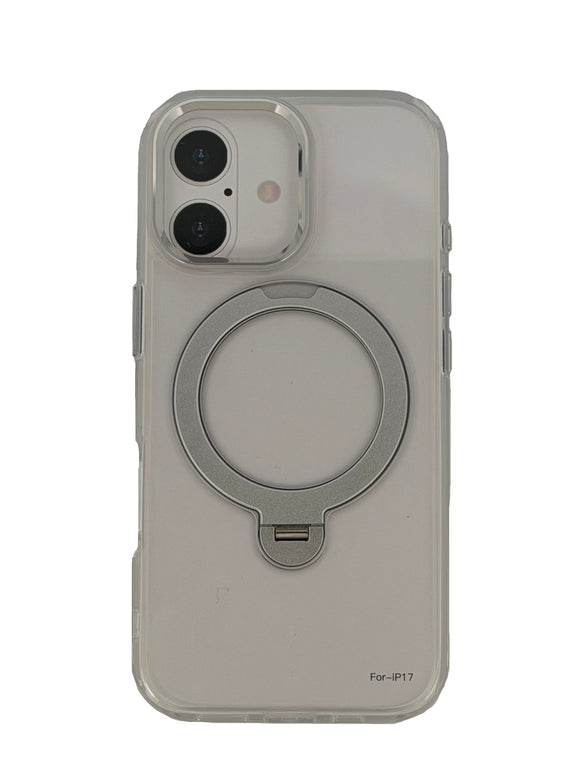 Boomtique Clear Magfold Kickstand Ring Case for iPhone 17