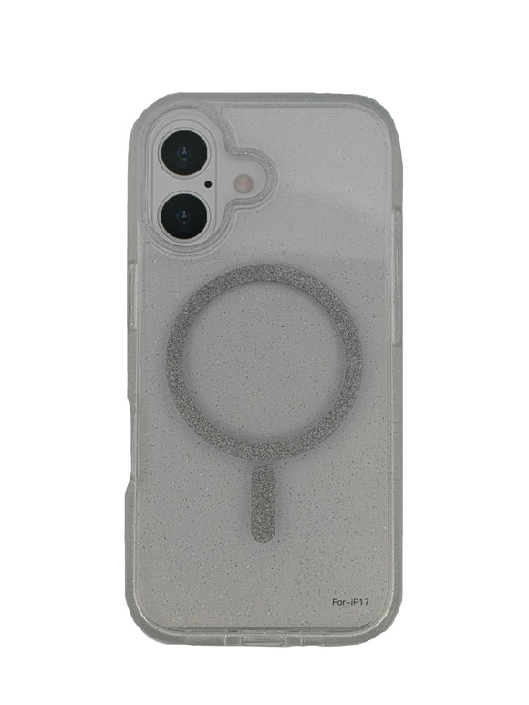 Boomtique Clear Glitter Magsafe Case for iPhone 17