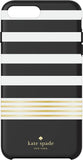 Kate Spade New York White and Gold Stripe Protective Hardshell Case for iPhone 7+/8+