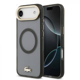 Lacoste Frosted Finish Transparent Black with Gold Edge Case for iPhone 17 Air - MagSafe Compatible