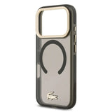 Lacoste Frosted Finish Transparent Black with Gold Edge Case for iPhone 17 Pro - MagSafe Compatible