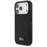 Lacoste Petit Piqué Black Case for iPhone 17 Pro - MagSafe Compatible