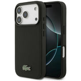 Lacoste Petit Piqué Black Case for iPhone 17 Pro - MagSafe Compatible