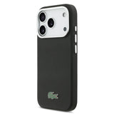 Lacoste Petit Piqué Black with Silver Rim Case for iPhone 17 Pro / 18 Pro - MagSafe Compatible