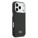 Lacoste Petit Piqué Black with Silver Rim Case for iPhone 17 Pro / 18 Pro - MagSafe Compatible