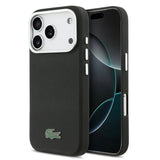 Lacoste Petit Piqué Black with Silver Rim Case for iPhone 17 Pro / 18 Pro - MagSafe Compatible