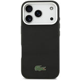 Lacoste Petit Piqué Black with Silver Rim Case for iPhone 17 Pro / 18 Pro - MagSafe Compatible