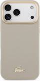 Lacoste Taupe PU Leather Hard Case for iPhone 17 Pro - MagSafe Compatible
