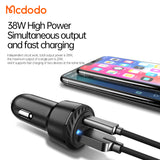 Mcdodo 38W Dual Port Car Charger for USB and USB-C
