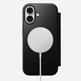 NOMAD Black Modern Leather Folio Case for iPhone 17