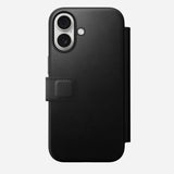 NOMAD Black Modern Leather Folio Case for iPhone 17