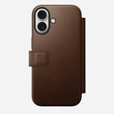 NOMAD Brown Modern Leather Folio Case for iPhone 17