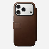 NOMAD Brown Modern Leather Folio Case for iPhone 17 Pro Max