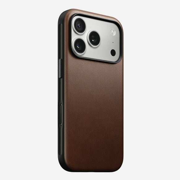 NOMAD Brown Modern Leather Case for iPhone 17 Pro Max
