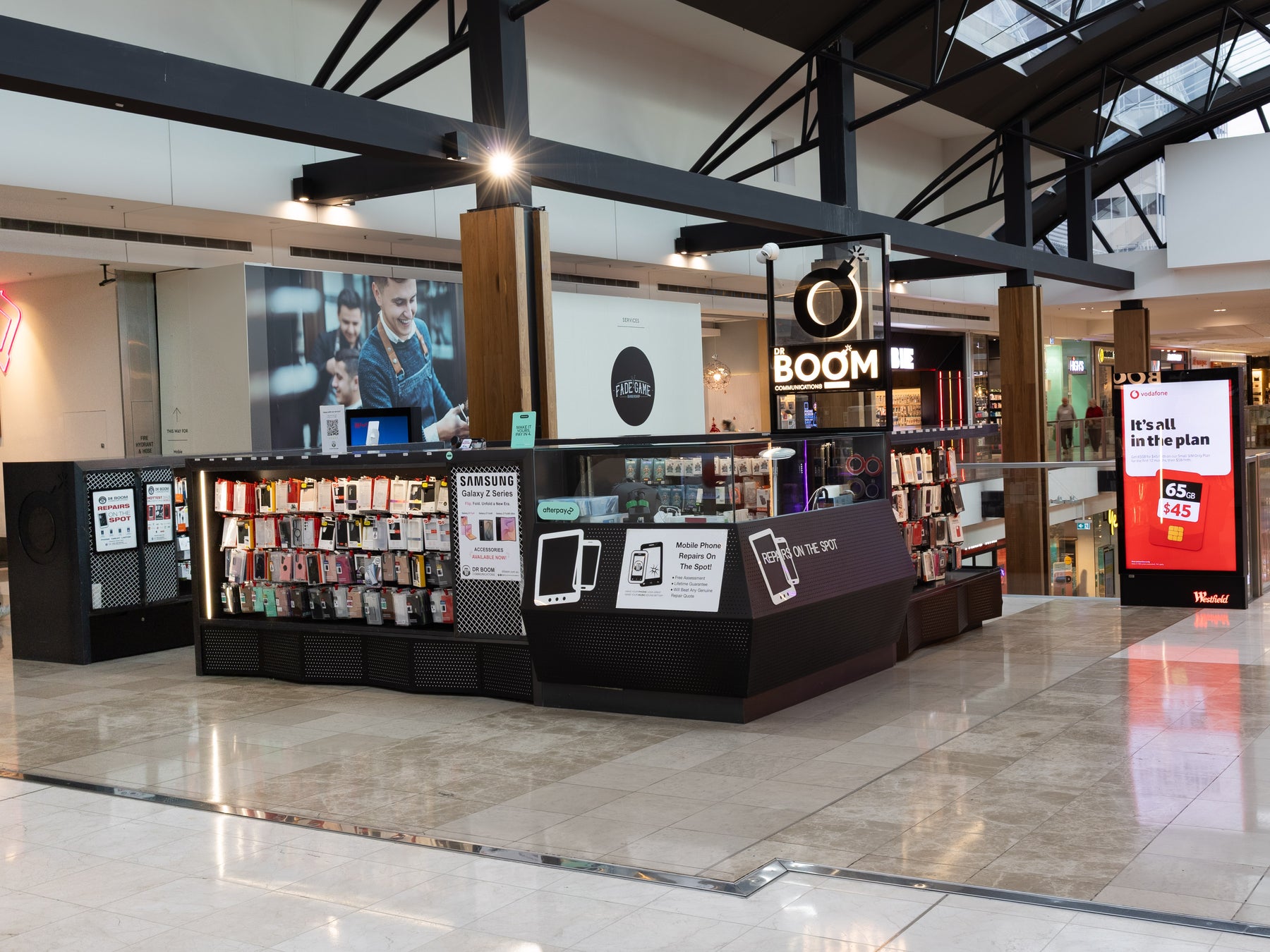 Dr Boom Communications kiosk at Westfield Doncaster