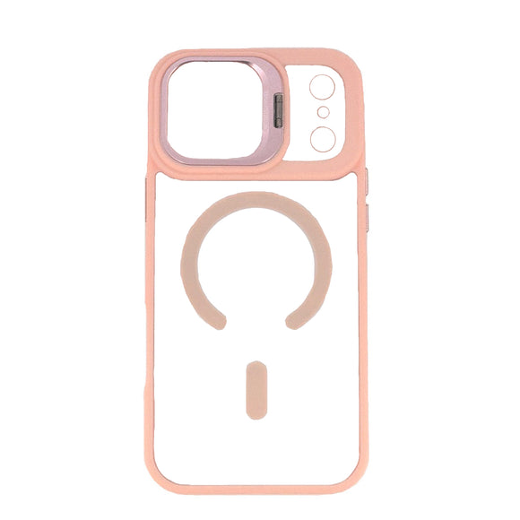 Boomtique Clear Pink Magsafe Kickstand Case for iPhone 17 Pro Max