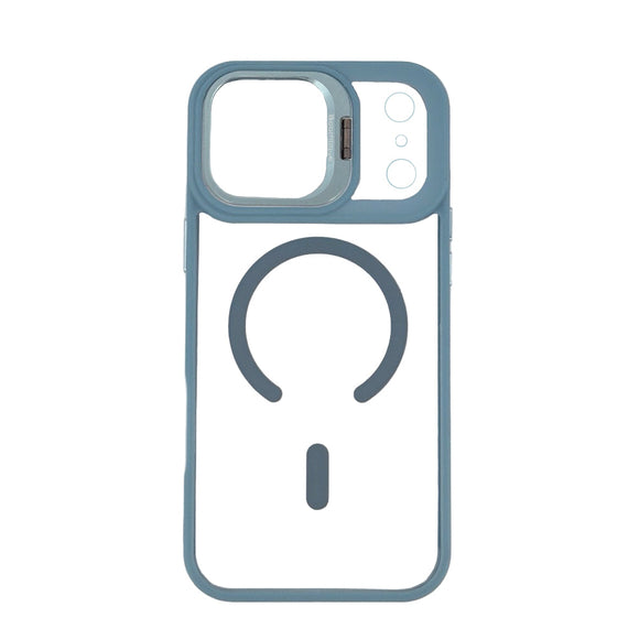 Boomtique Clear Blue Magsafe Kickstand Case for iPhone 17 Pro Max