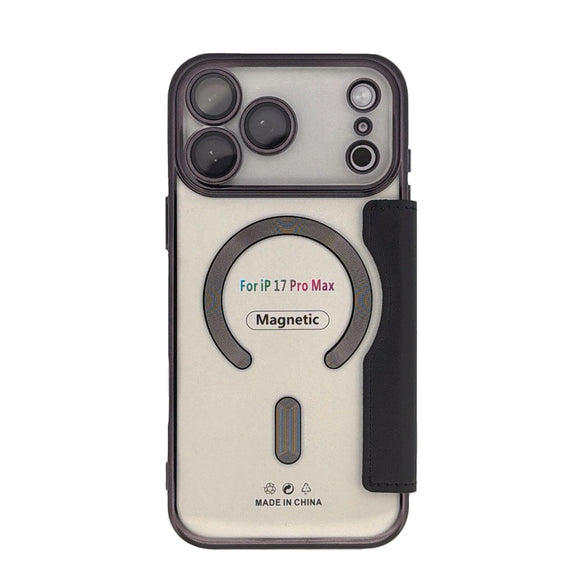 Boomtique Clear Black Magsafe Wallet Case for iPhone 17 Pro Max