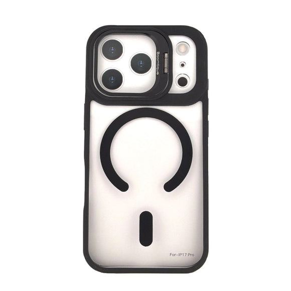 Boomtique Clear Black Magsafe Kickstand Case for iPhone 17 Pro
