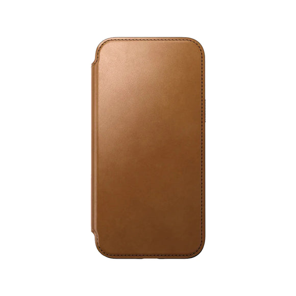 Nomad Modern Leather Folio for iPhone 15 - English Tan