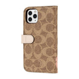 Coach Signature Peony Khaki/Pink Folio Wallet for iPhone 11 Pro