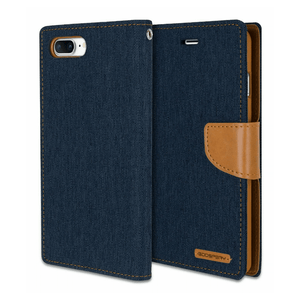 Goospery Blue Canvas Diary Case for iPhone 7/8/SE (2020)