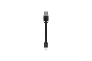 3SixT USB A to USB C Clip & Sync 10cm Cable Black