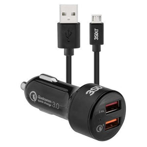 3SixT Dual USB Car Charger 5.4A with Mirco USB Cable