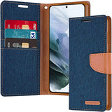 Goospery Wallet Case Blue for Galaxy S22 Ultra