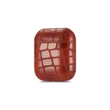 Airpods Protection Case Crocodile Skin Brown