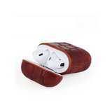 Airpods Protection Case Crocodile Skin Brown