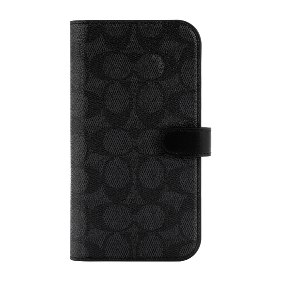 Coach Signature C Black Wallet Case for iPhone 14 Pro Max Dr