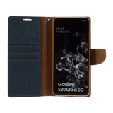 Goospery Blue Canvas Diary Case for Samsung Galaxy S20 Ultra