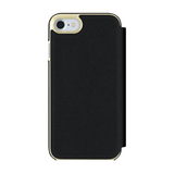 House of Harlow 1960 Black Leather Wallet/Gold Metallic Case for iPhone 7/8/SE (2020)