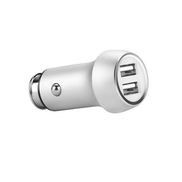 Dr Boom Dual USB Car Charger 3.1A Silver