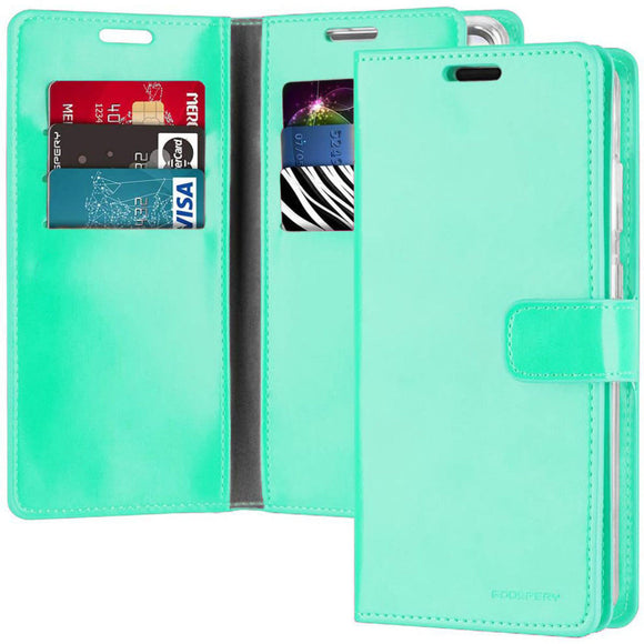 Goospery Mansoor Card Wallet Phone Case for iPhone 14 Pro Max Aqua