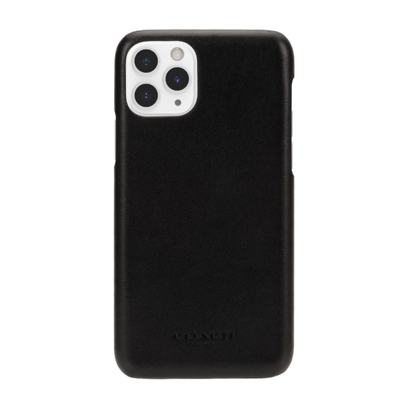 Coach Black Logo Leather Wrap Case for iPhone 11 Pro Max
