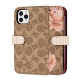 Coach Signature Peony Khaki/Pink Folio Wallet for iPhone 11 Pro