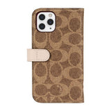 Coach Signature Peony Khaki/Pink Folio Wallet for iPhone 11 Pro