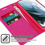 Goospery Wallet Case Pink for Galaxy S22 Ultra