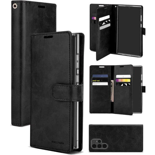 Goospery Diary Flip Wallet Case for S23 Ultra - Black