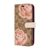 Coach Signature Peony Khaki/Pink Folio Wallet for iPhone 11 Pro