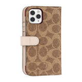 Coach Signature Peony Khaki/Pink Folio Wallet for iPhone 11 Pro